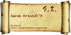 Imrek Kristóf névjegykártya