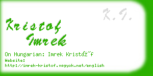kristof imrek business card